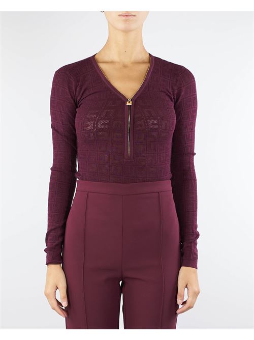 Viscose body with mesh logo Elisabetta Franchi ELISABETTA FRANCHI | Body | BK65B46E2CG3